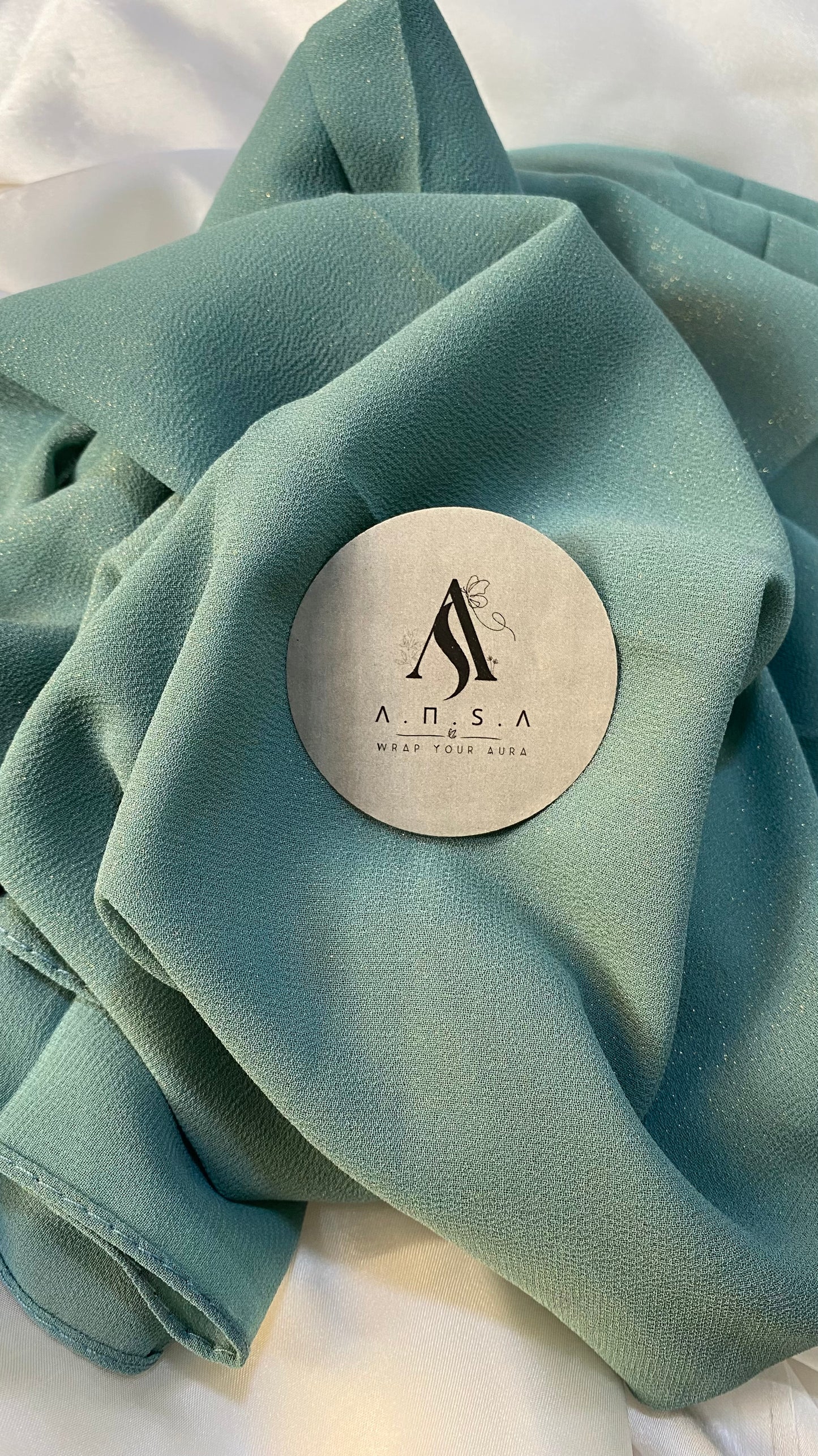 Shimmer Chiffon-Ferozi