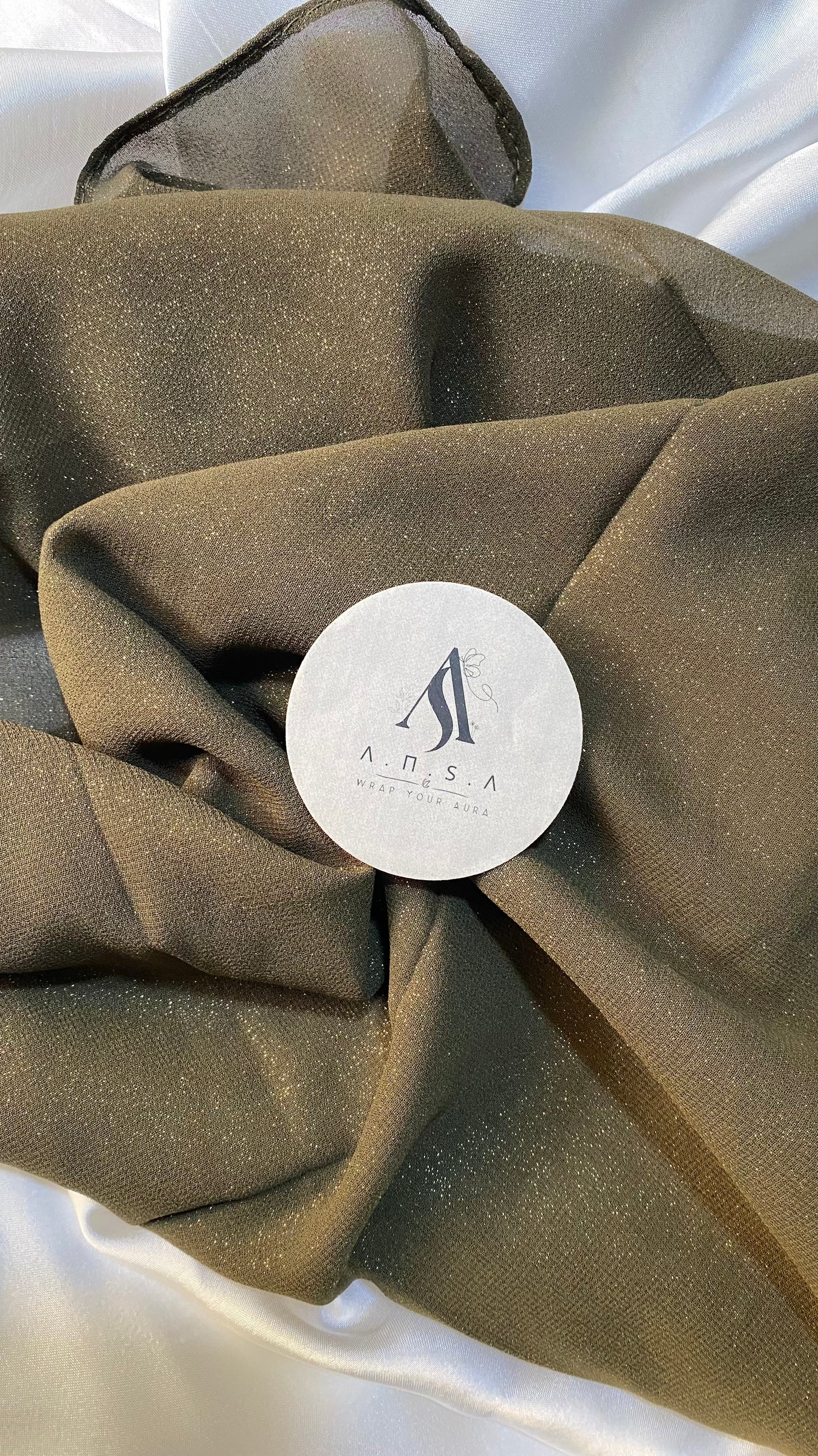 Shimmer chiffon- Dark Olive