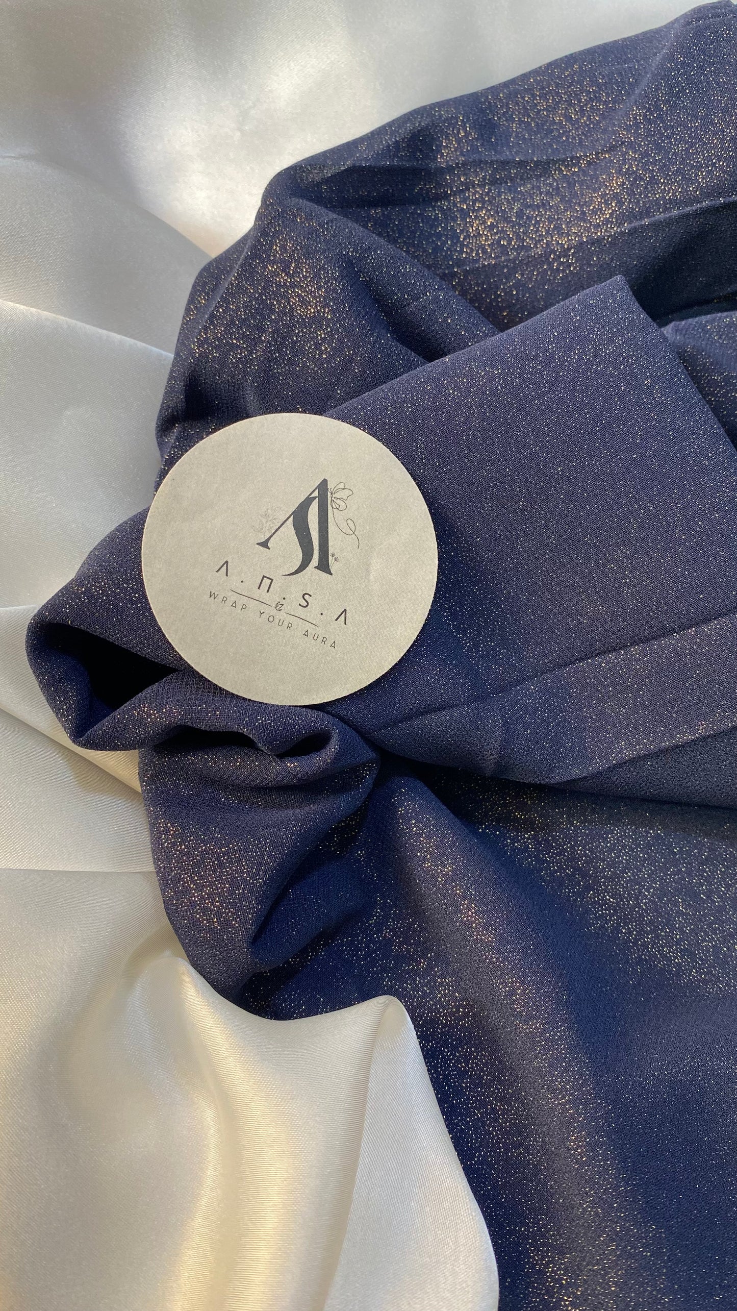 Shimmer Chiffon-Navy Blue