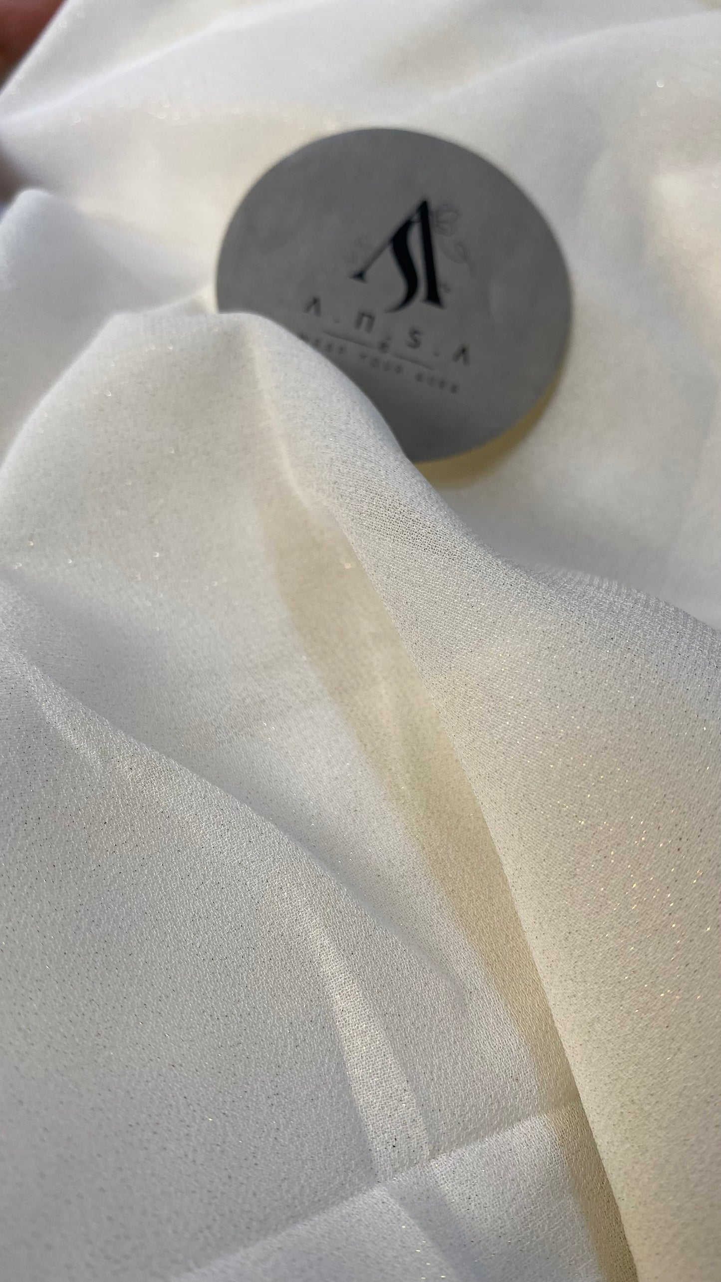 Shimmer Chiffon-OffWhite