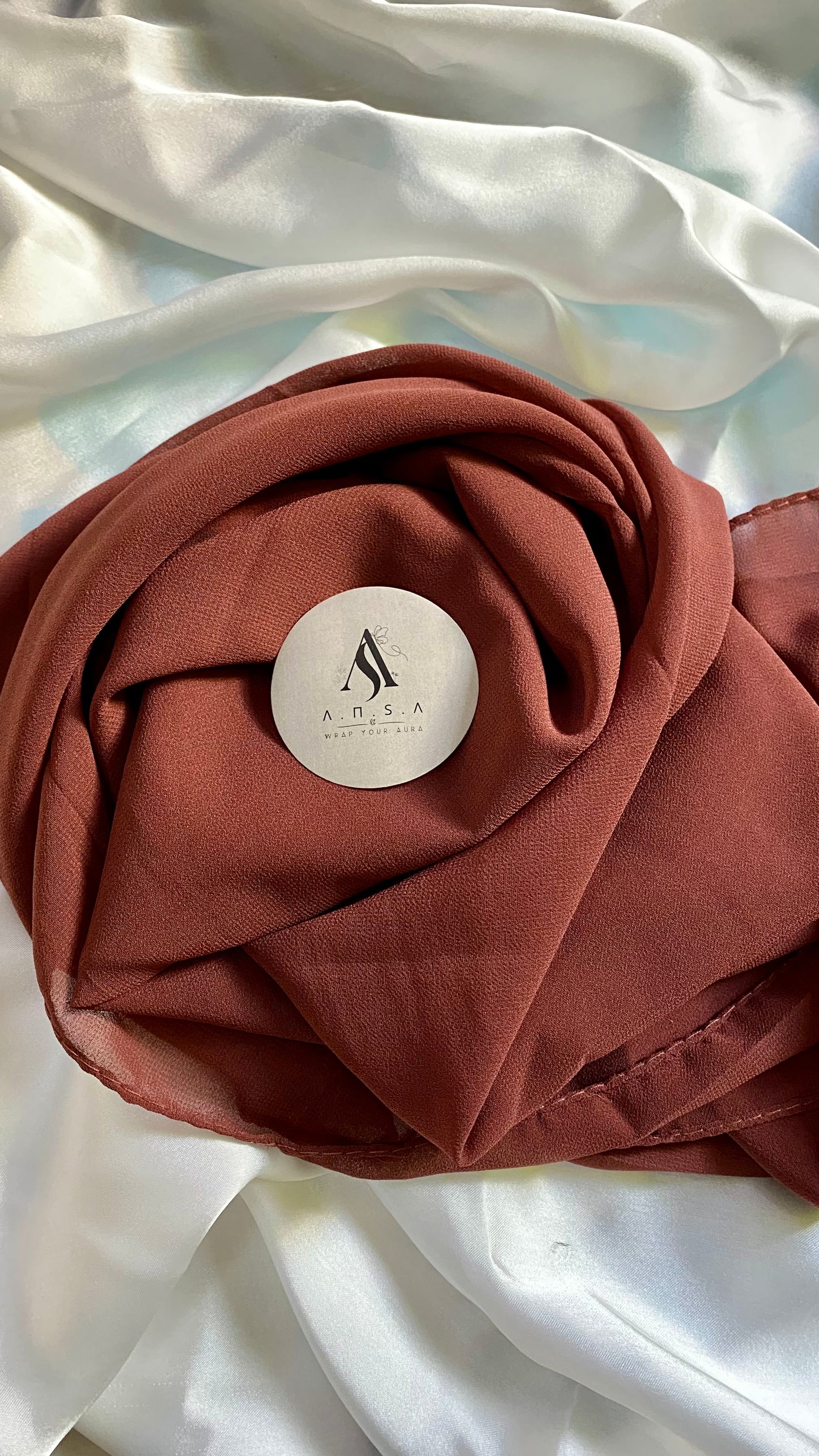 Chiffon Georgette-Brick Red