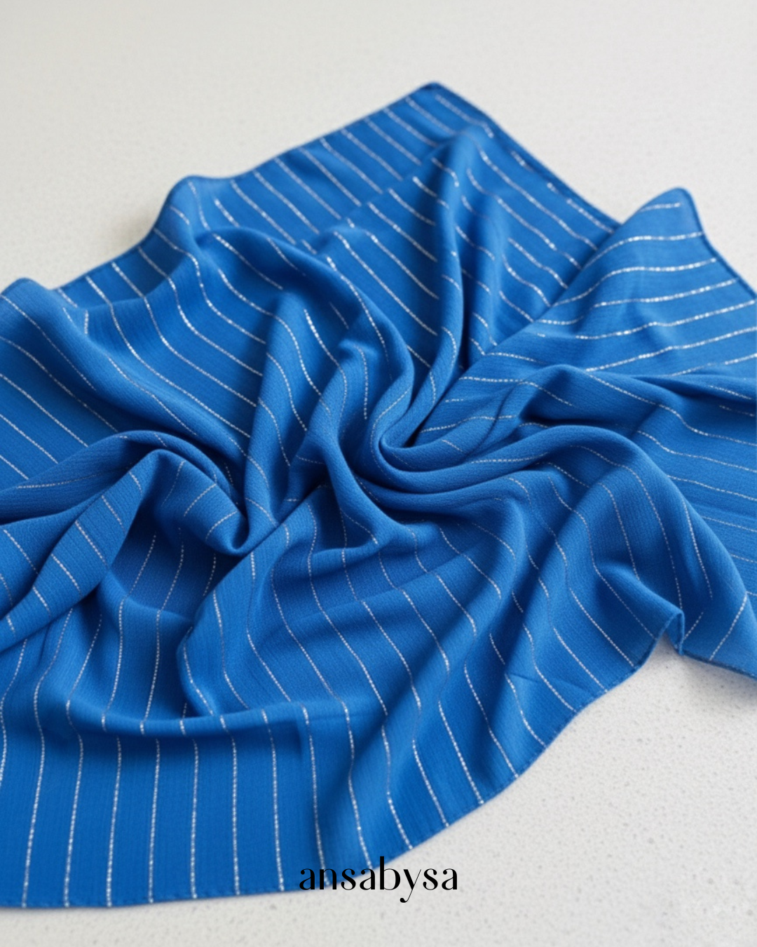 Chiffon lining-Azure Blue