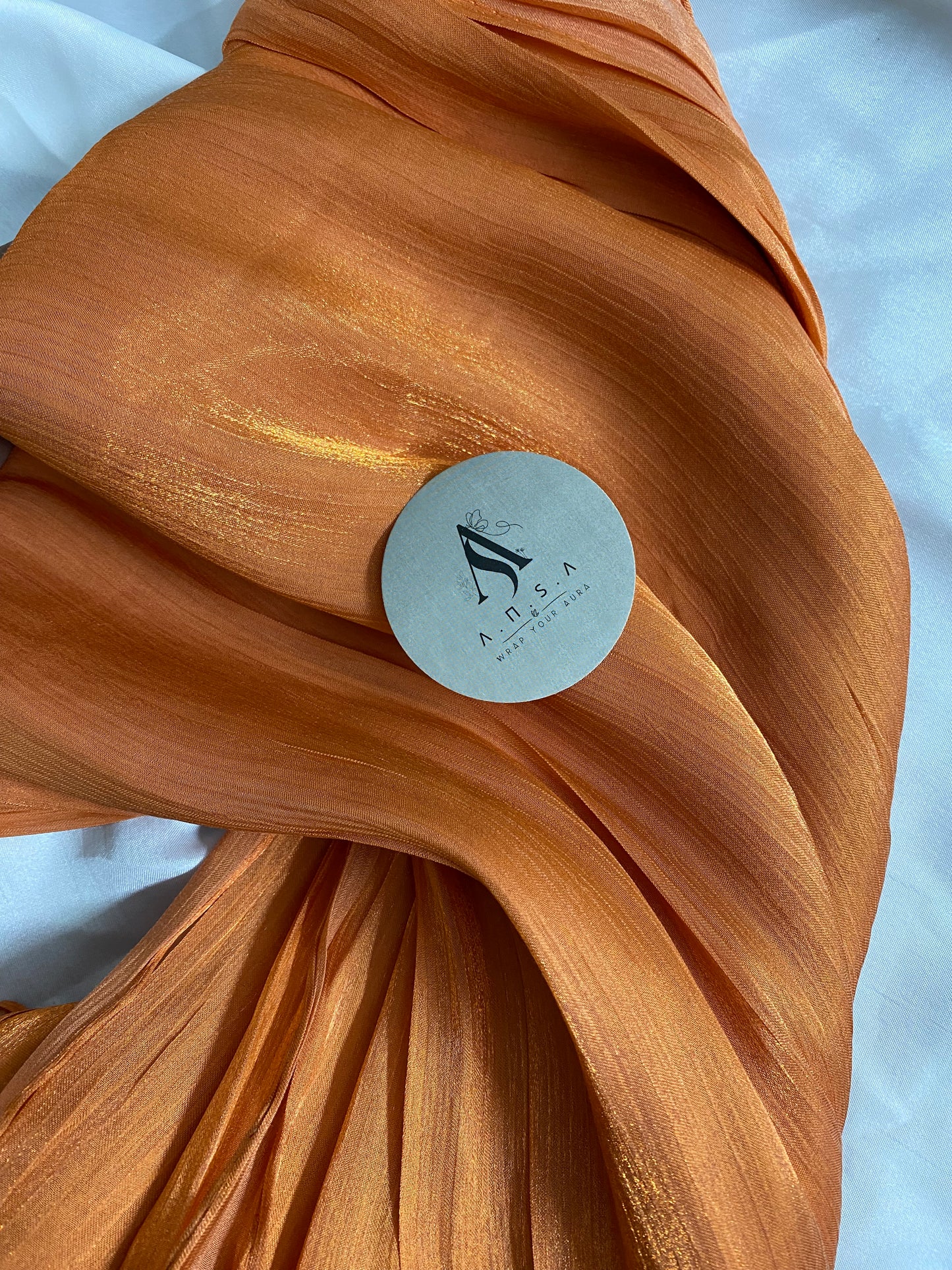 Organza Silk-Orangy Peach