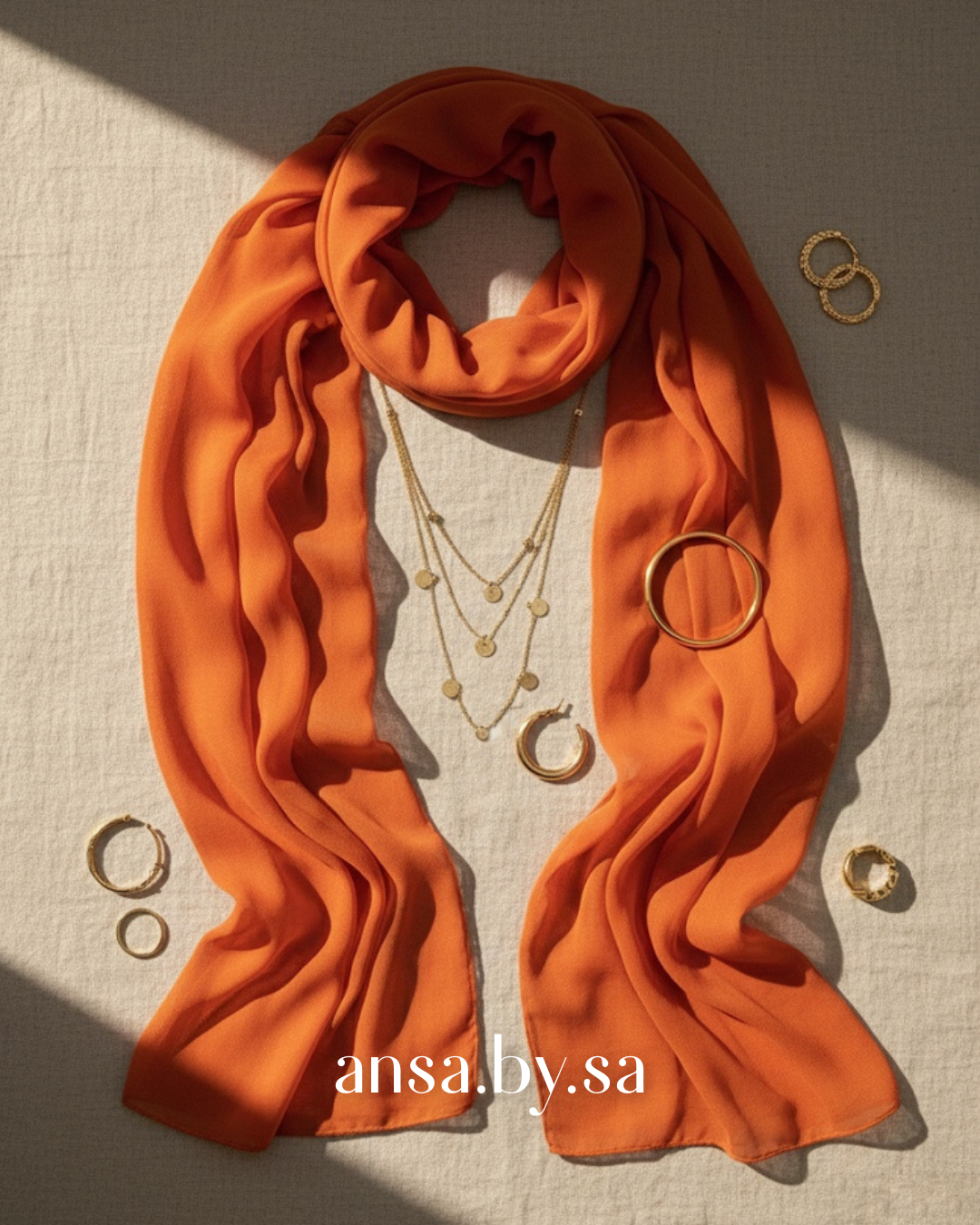 Chiffon Georgette-Burnt Orange