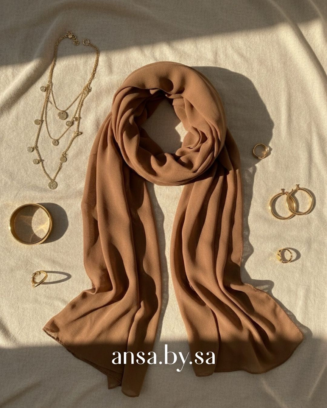 Chiffon Georgette-Chestnut