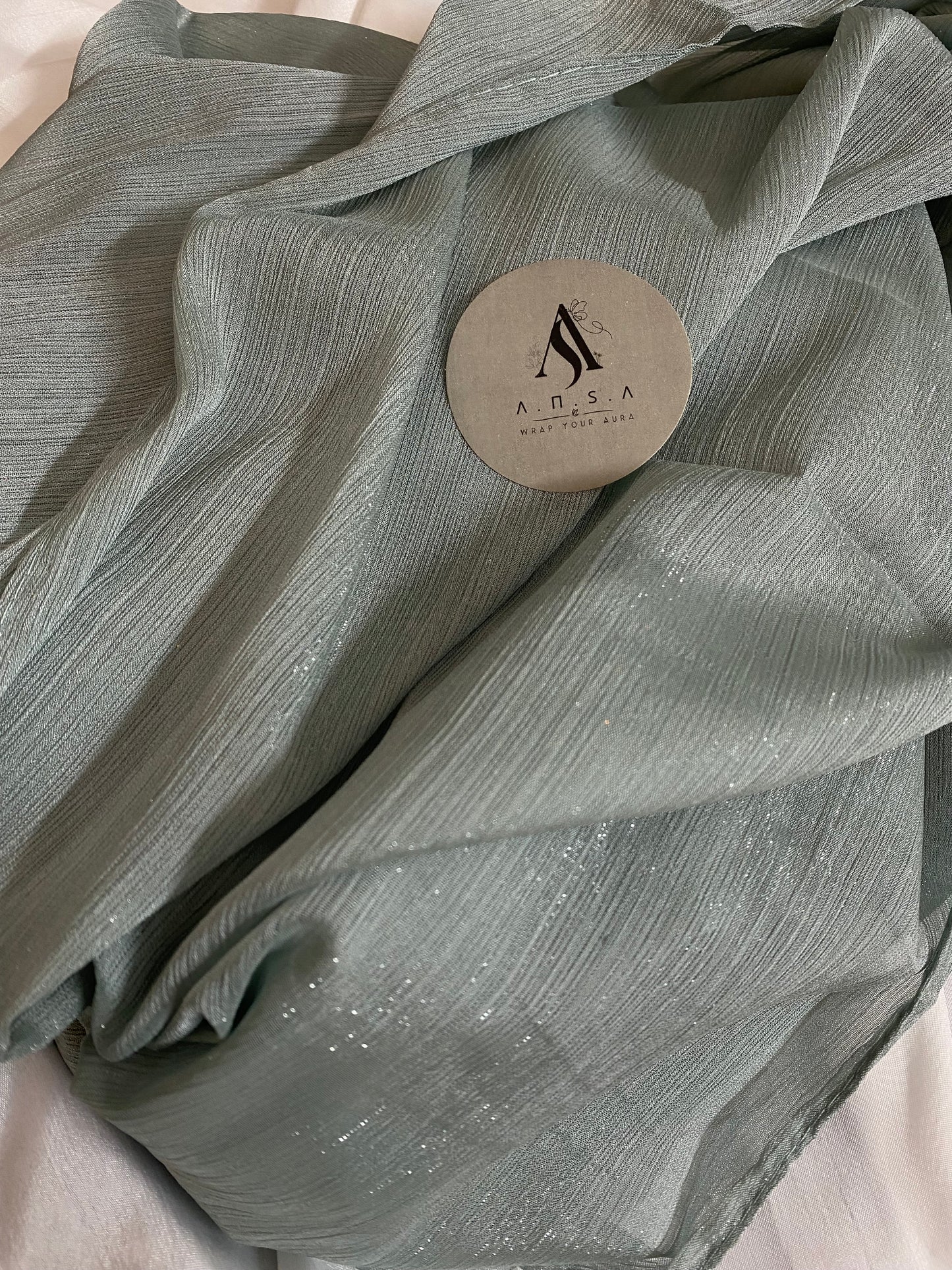 Luxury Zarri Chiffon- Soft Sage Grey