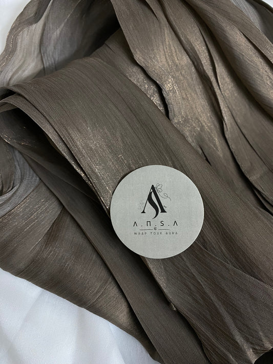 Organza Silk-Charcoal Grey