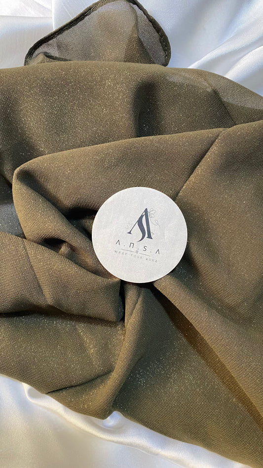 Shimmer chiffon- Dark Olive