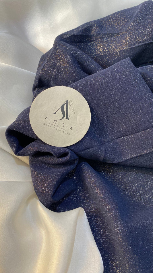 Shimmer Chiffon-Navy Blue