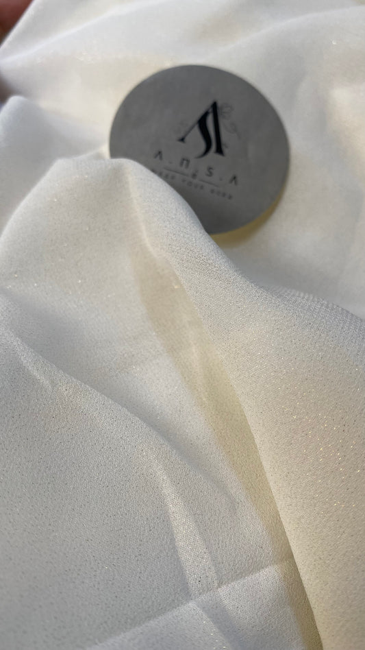 Shimmer Chiffon-OffWhite