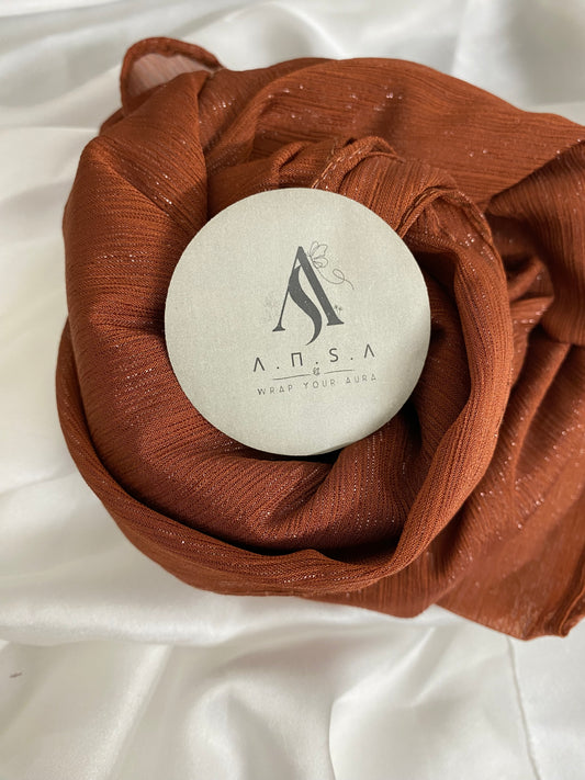 Luxury Zarri Chiffon-Rust