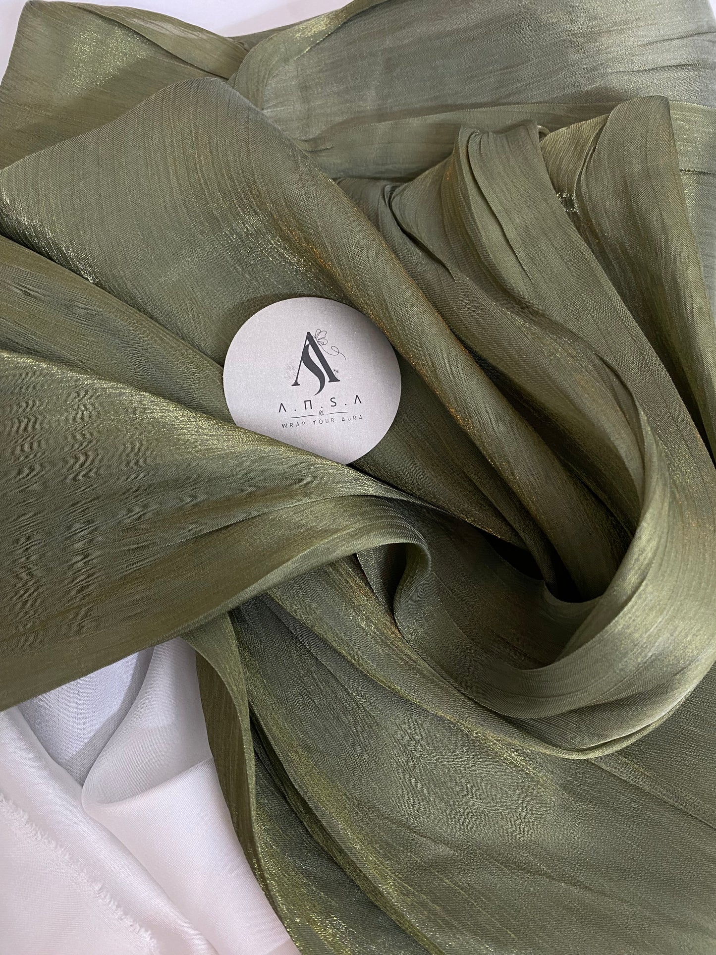 Organza Silk- Olive Green