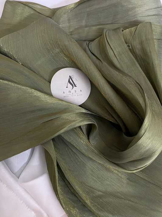 Organza Silk- Olive Green