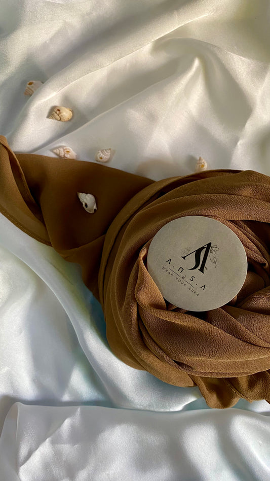 Chiffon Georgette-Toffee Brown