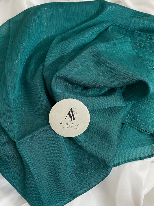 Luxury Zarri Chiffon-Pine Green