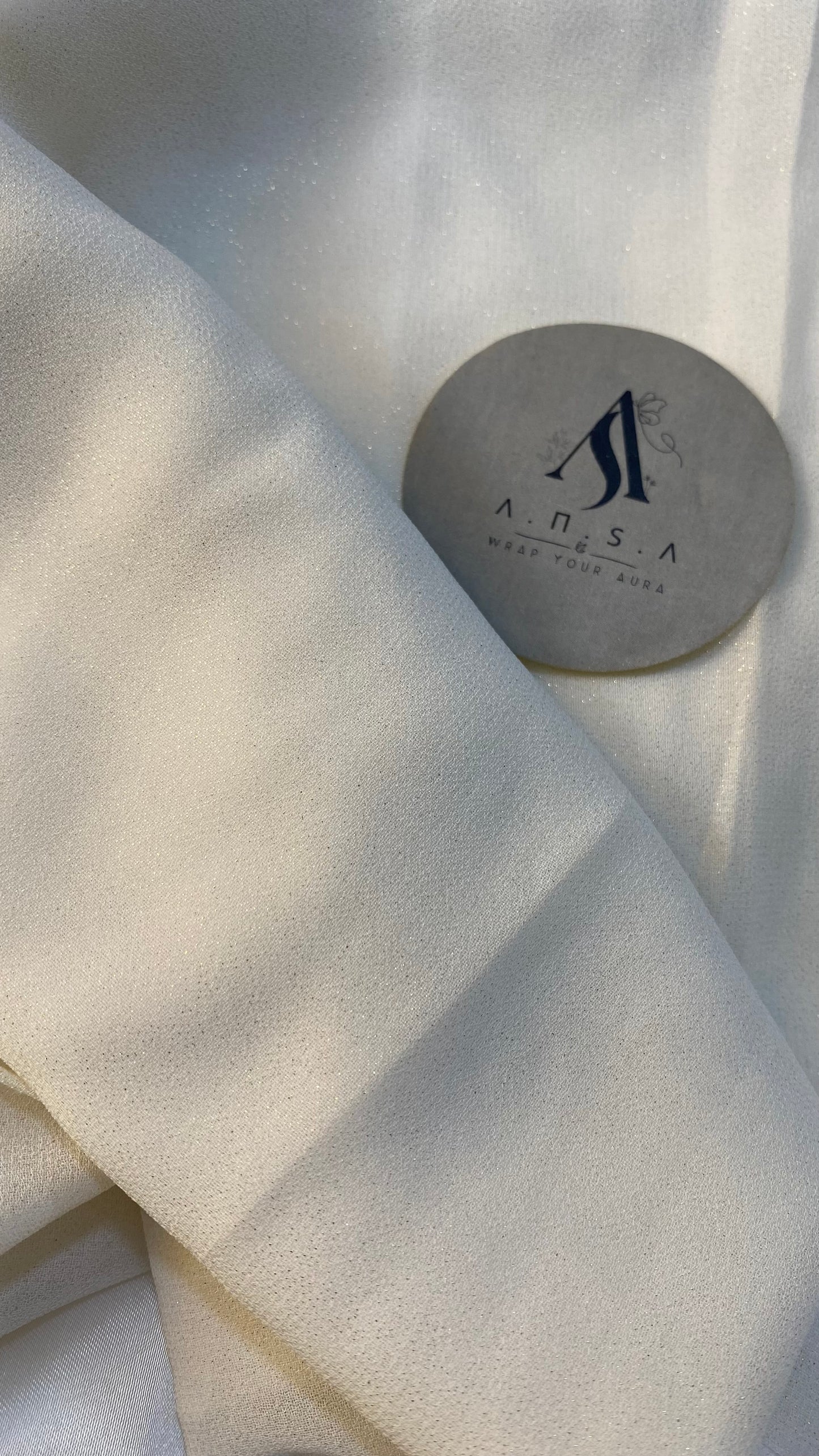 Shimmer Chiffon-White