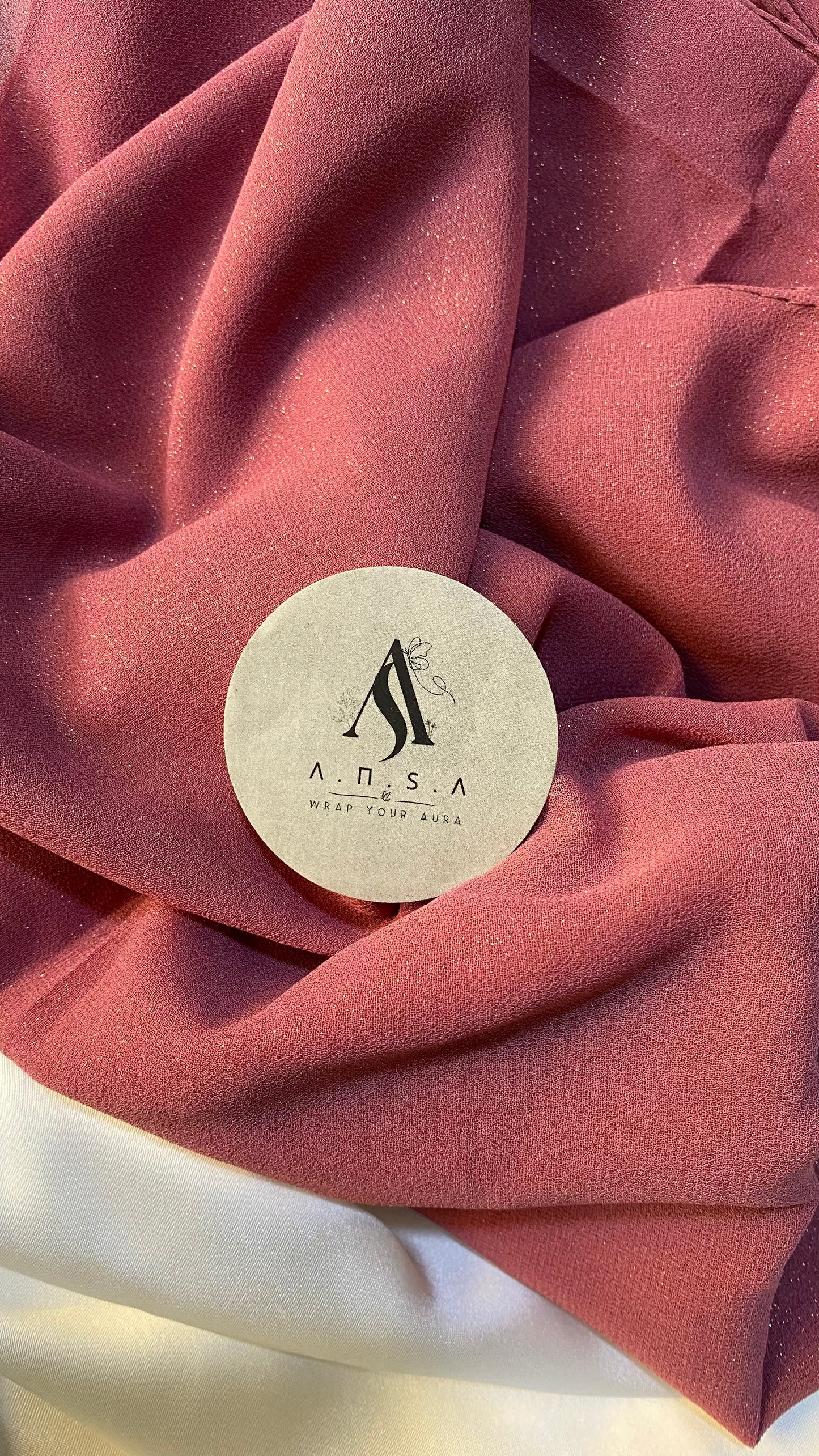 Shimmer Chiffon-Dark Pink