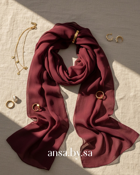 Chiffon Georgette-Autumn Ruby